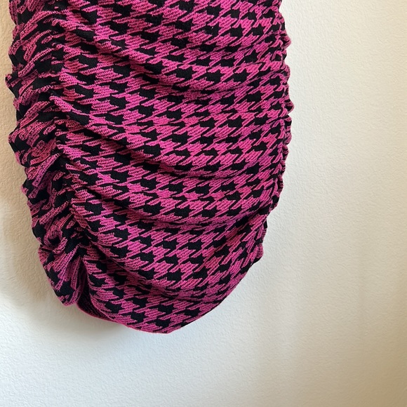 ZARA Ruched Houndstooth Sweater Dress - Picture 5 of 11